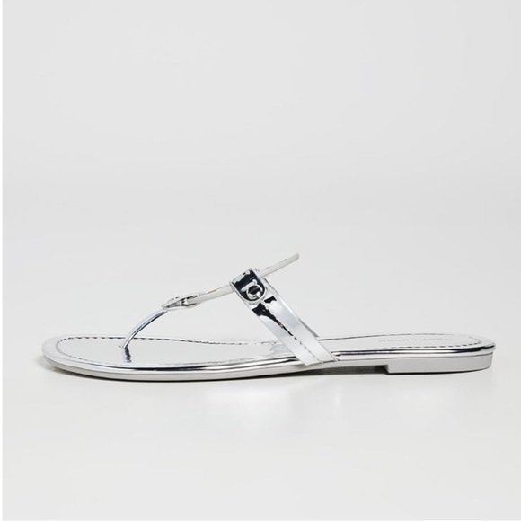NIB SZ 7 Tory Burch Women's Miller Sandals in metallic “Argento” Silver❣️ - Picture 4 of 4